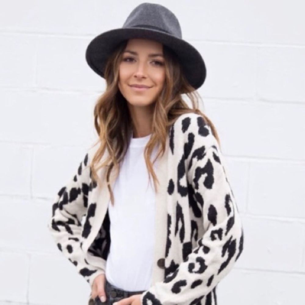 Something Navy Leopard V-Neck Cardigan